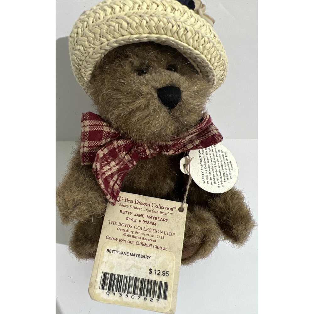 Boyds Bears "Betty Jane Maybeary" Jointed Plush 7" Tall Best Dressed With Tags - Picture 4 of 6